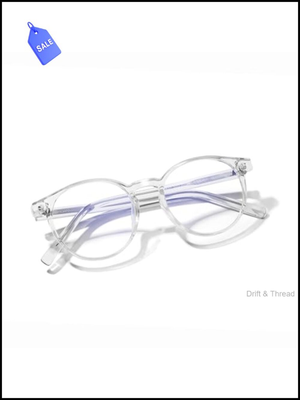 Round Blue Light Blocking Glasses Lightweight Chic Frame Anti Eye Strain
